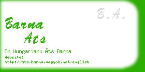 barna ats business card